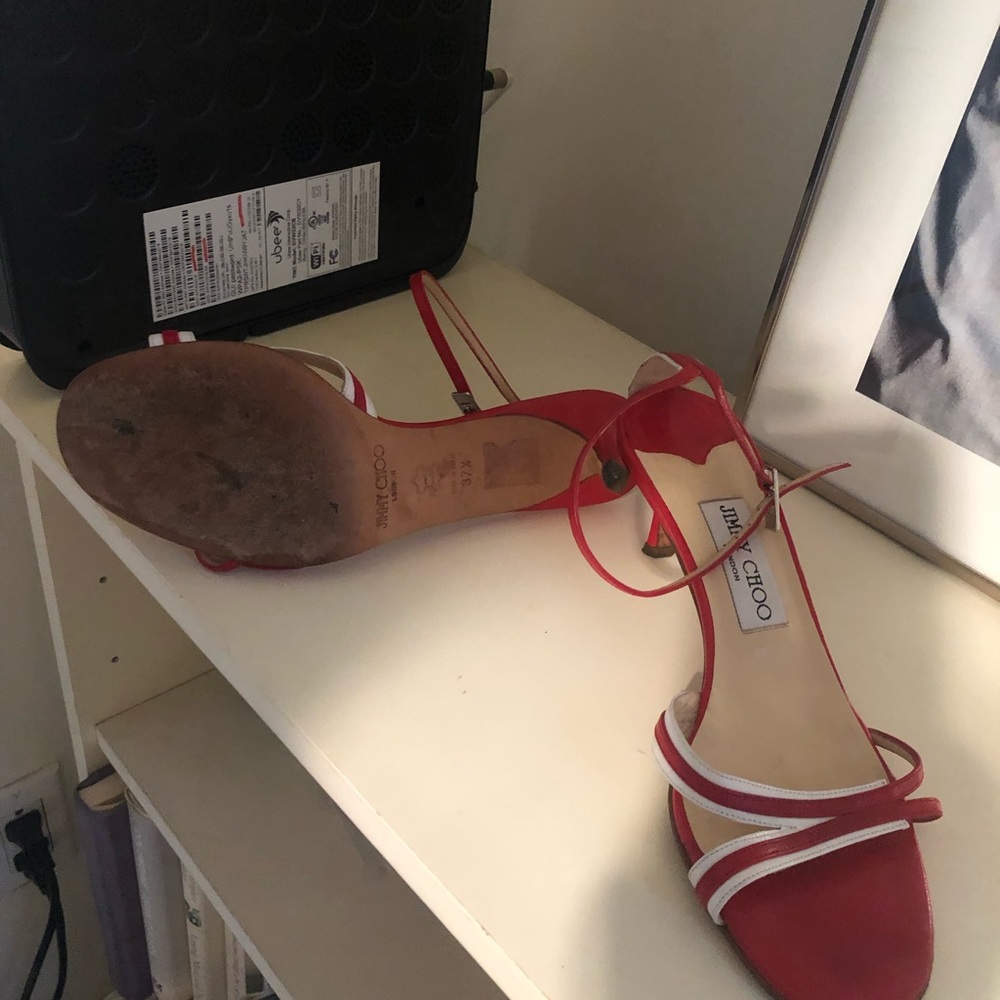 Vintage Jimmy Choo shoes red and white - Picture 3 of 3